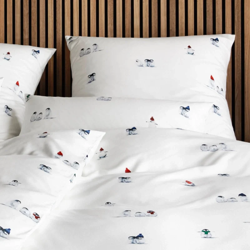Elegante Softflanell Bettwäsche Pinguin Party
