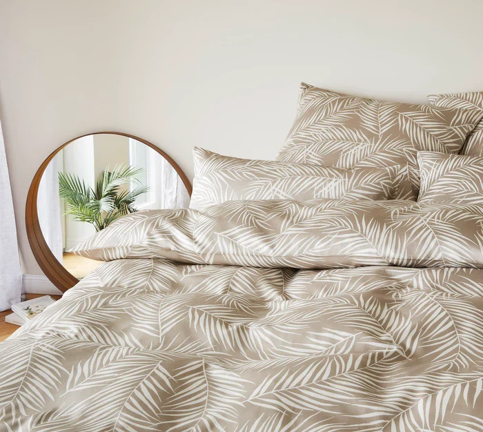 Elegante Mako-Satin Bettwäsche Maison Leaves
