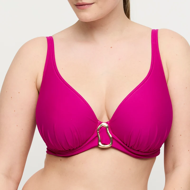 UVITA Deep Magenta Unterlegtes Bikini-Top tief.