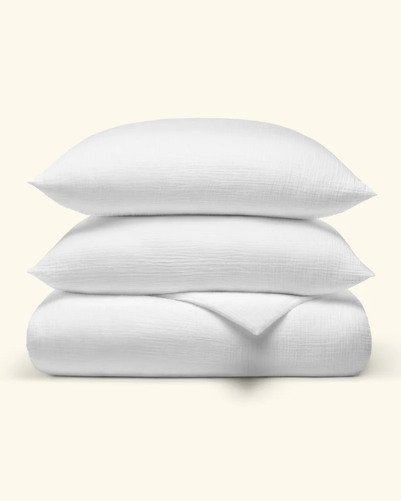 Musselin Bettwäsche Set Weiß
