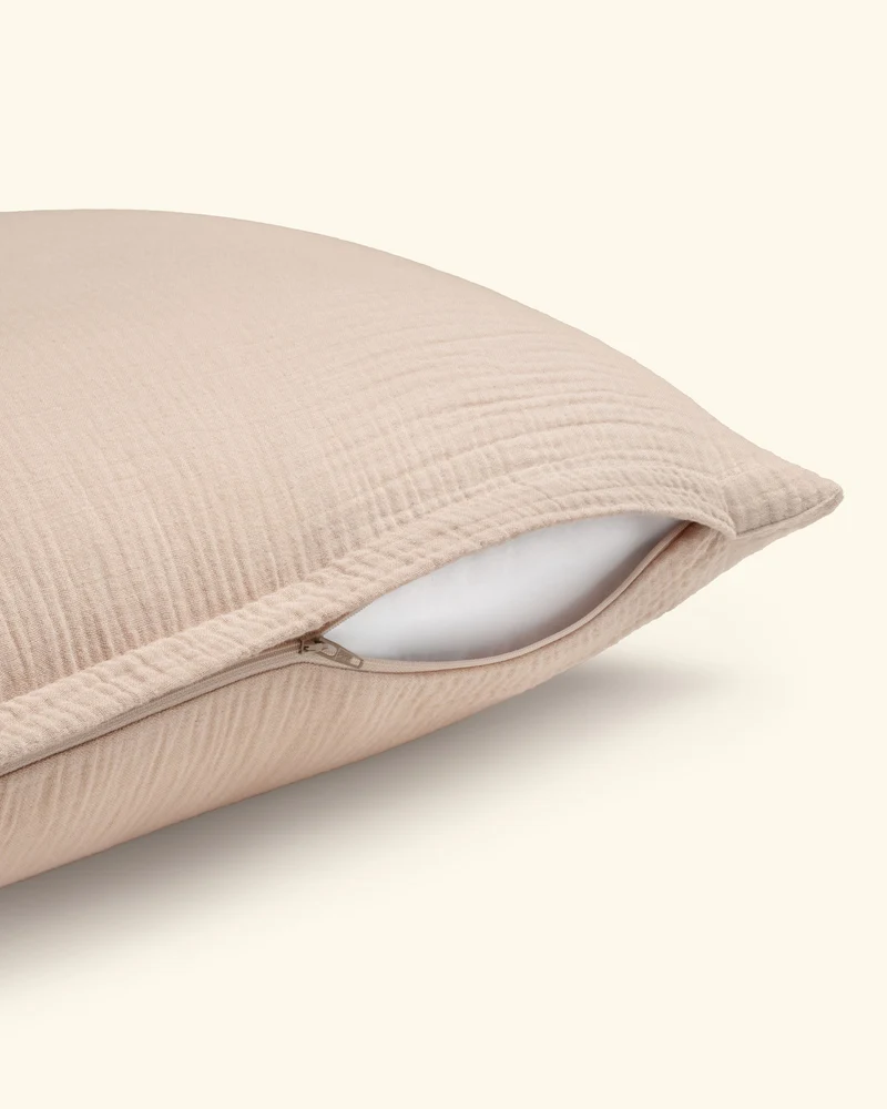 Musselin Bettwäsche Set Beige
