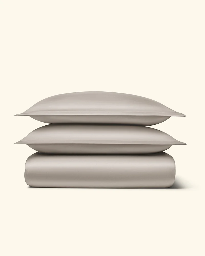 Ägyptische Baumwolle Mako Satin Bettwäsche Set Taupe