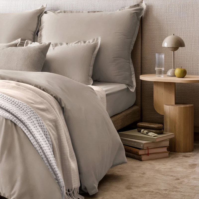 Ägyptische Baumwolle Mako Satin Bettwäsche Set Taupe