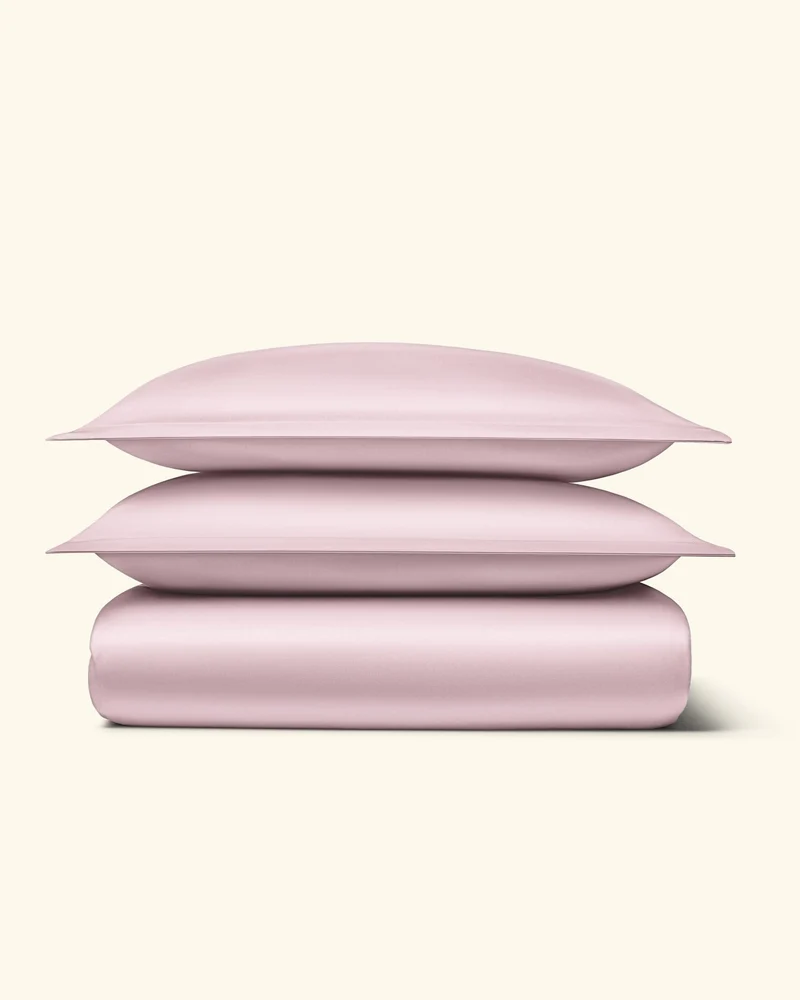 Ägyptische Baumwolle Mako Satin Bettwäsche Set Hellrosa