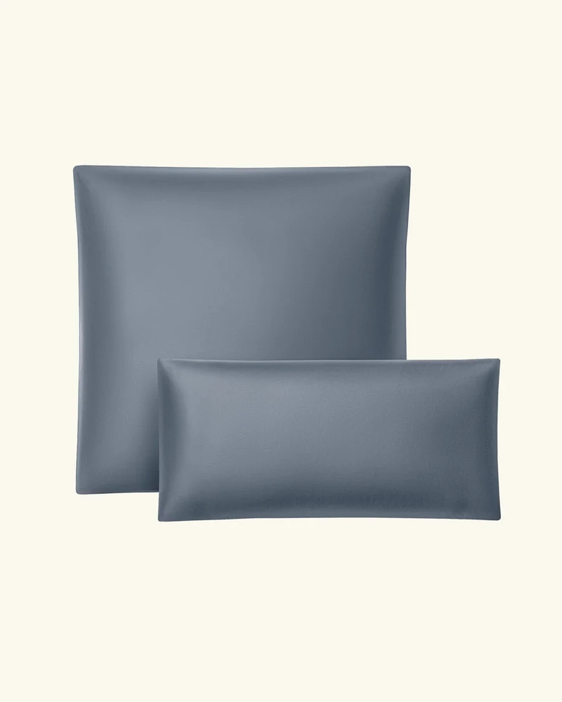 Bio-Baumwolle Satin Bettwäsche Set Taubenblau