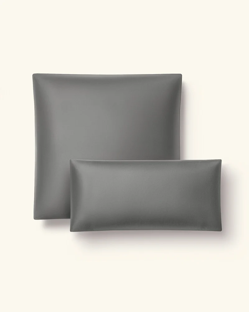 Bio-Baumwolle Satin Bettwäsche Dunkelgrau