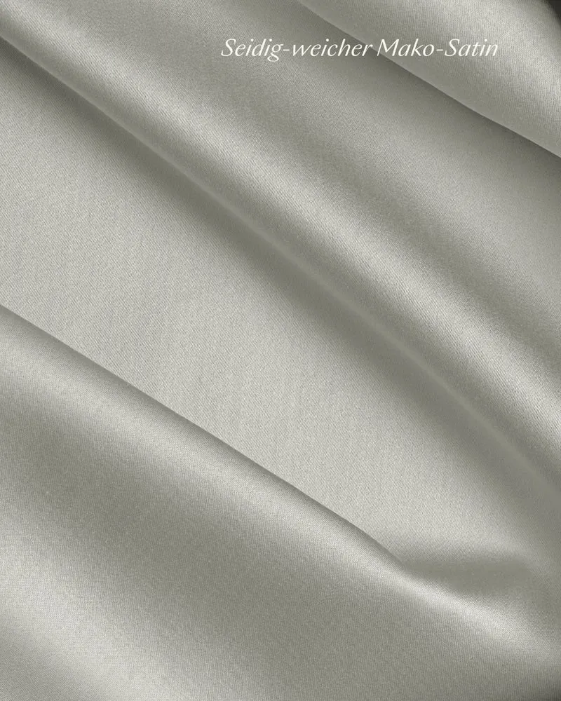 Bio-Baumwolle Satin Bettwäsche Set Salbeigruen