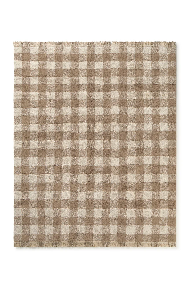 Lorena Canals waschbarer Teppich Vichy, Marron