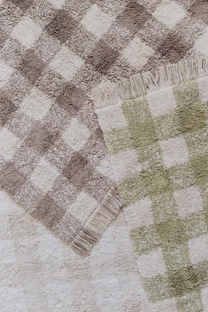 Lorena Canals waschbarer Teppich Vichy, Marron