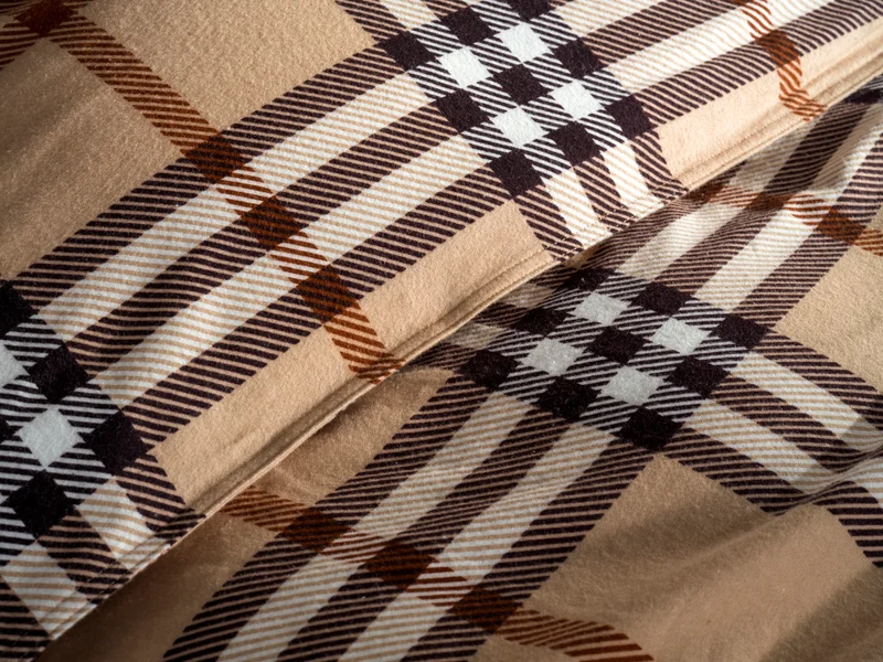 Heckett & Lane Bettwäsche Flanell Karo Beige