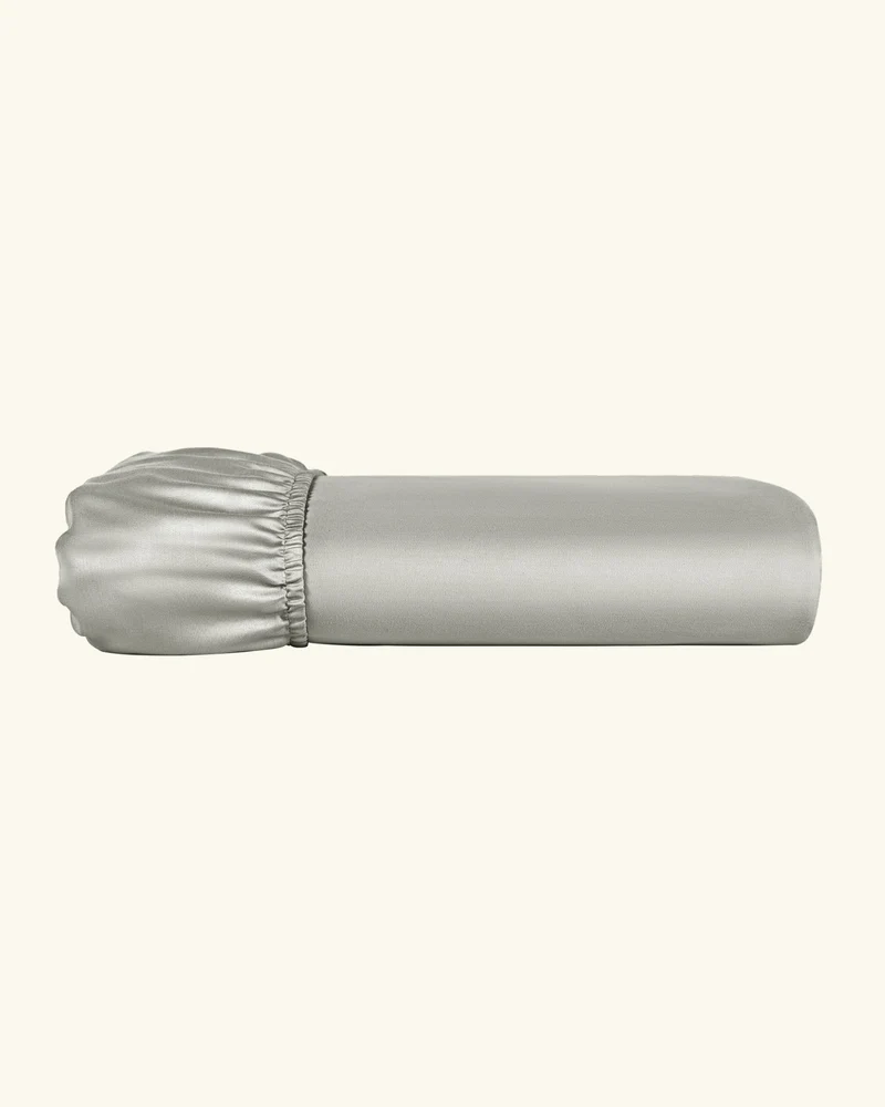 Bio-Baumwolle Satin Spannbettlaken Salbeigruen