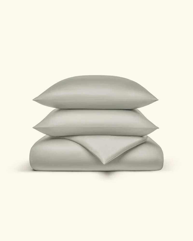 Bio-Baumwolle Satin Bettwäsche Set Salbeigruen