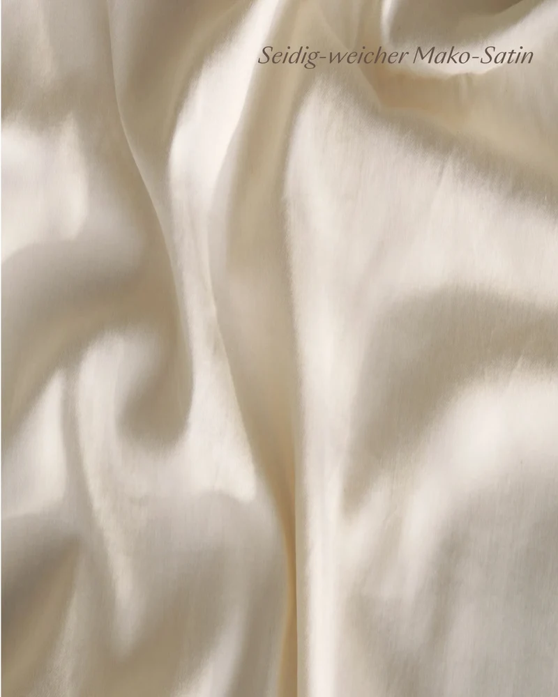 Bio-Baumwolle Satin Spannbettlaken Natural Creme