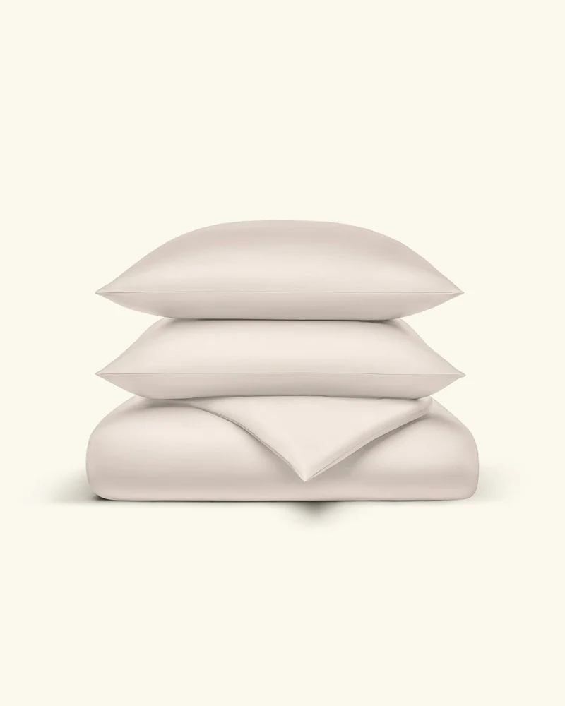 Bio-Baumwolle Satin Bettwäsche Set Natural Creme