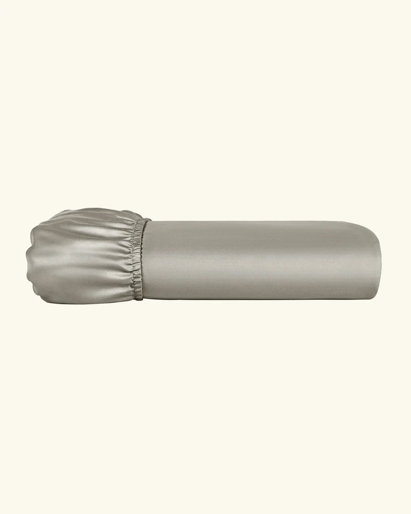 Bio-Baumwolle Satin Spannbettlaken Taupe