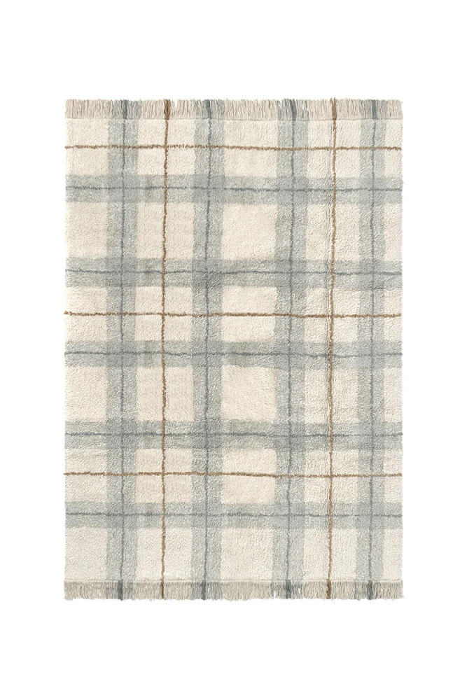 Lorena Canals waschbarer Teppich Tartan, Blue Sage