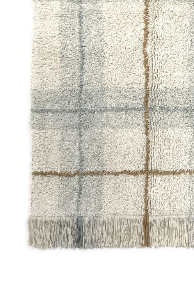 Lorena Canals waschbarer Teppich Tartan, Blue Sage