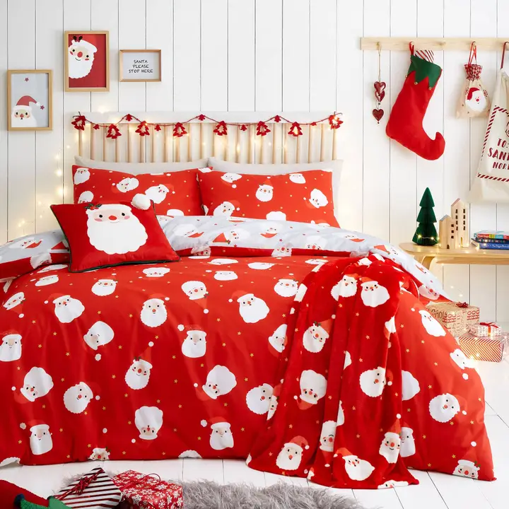 Zeo Living Weihnachtsbettwäsche Happy Santa -