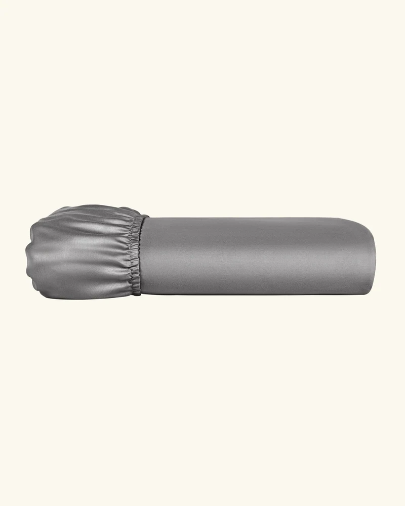 Bio-Baumwolle Satin Spannbettlaken Dunkelgrau
