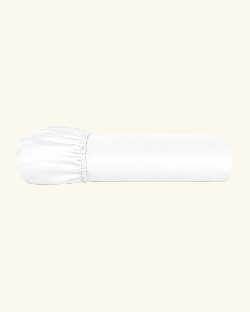 Bio-Baumwolle Satin Spannbettlaken Weiß