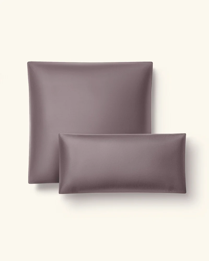 Bio-Baumwolle Satin Kissenbezüge 2er-Set Dunkellila