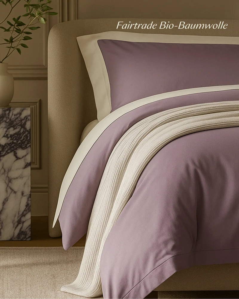 Bio-Baumwolle Satin Kissenbezüge 2er-Set Dunkellila
