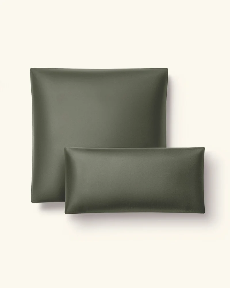 Bio-Baumwolle Satin Kissenbezüge 2er-Set Dunkelgruen
