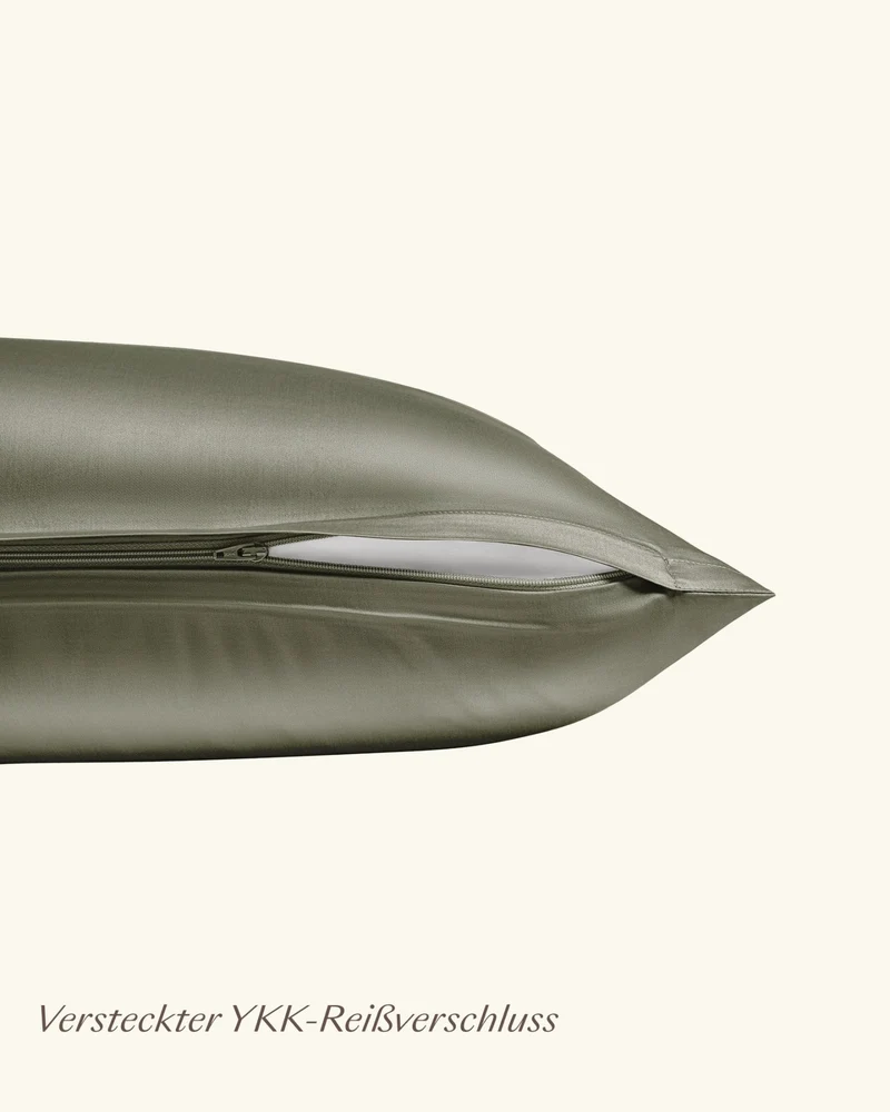 Bio-Baumwolle Satin Kissenbezüge 2er-Set Dunkelgruen