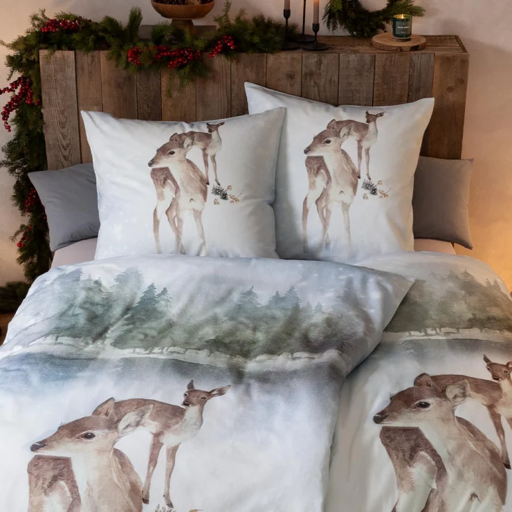 Estella Kuschelflanell Bettwäsche Iceland Rehen