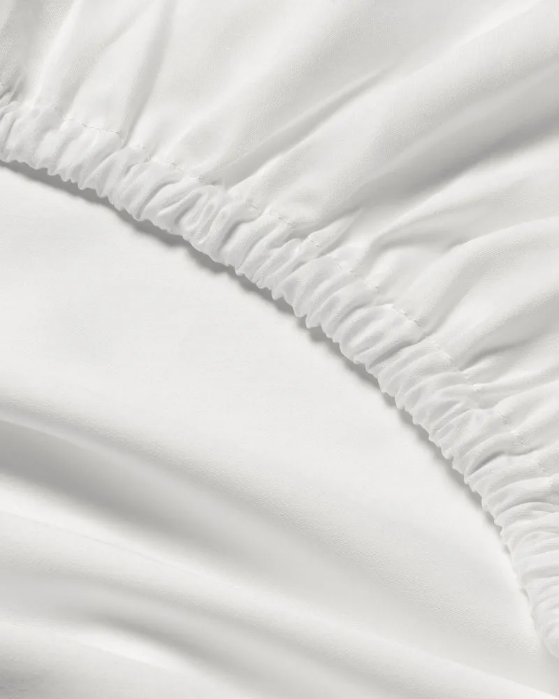 Ägyptische Baumwolle Mako Satin Spannbettlaken Weiß