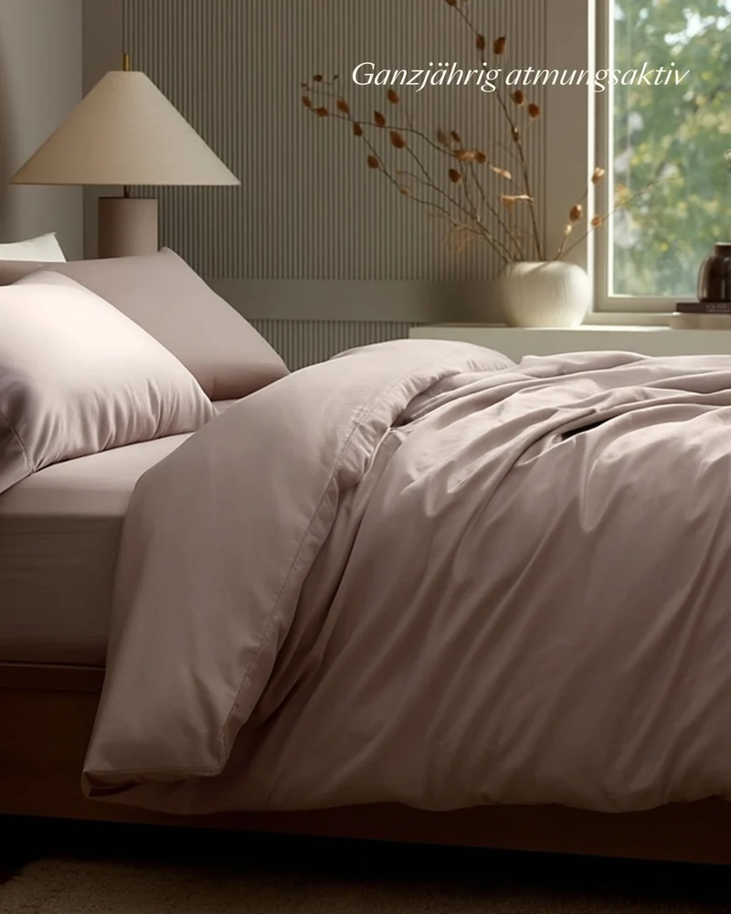 Bio-Baumwolle Satin Kissenbezüge 2er-Set Altrosa
