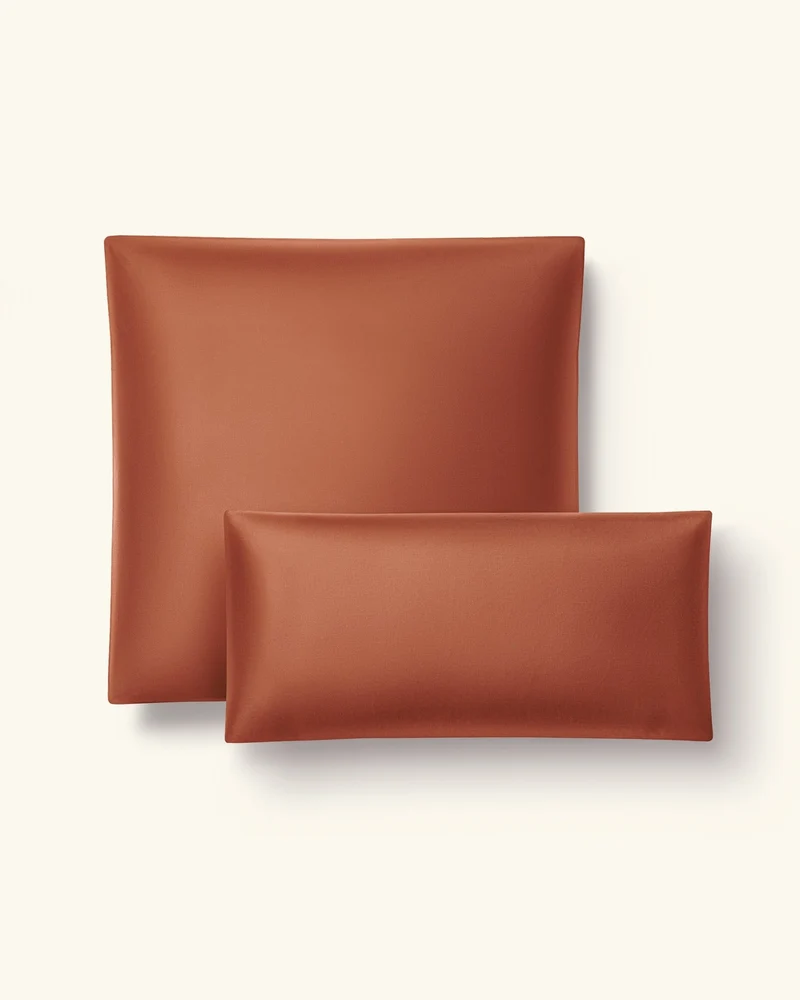 Bio-Baumwolle Satin Kissenbezüge 2er-Set Cinnamon