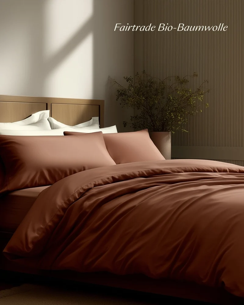 Bio-Baumwolle Satin Kissenbezüge 2er-Set Cinnamon