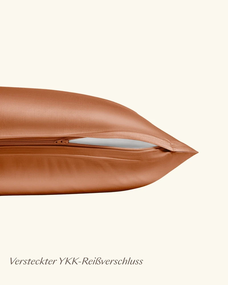 Bio-Baumwolle Satin Kissenbezüge 2er-Set Cinnamon