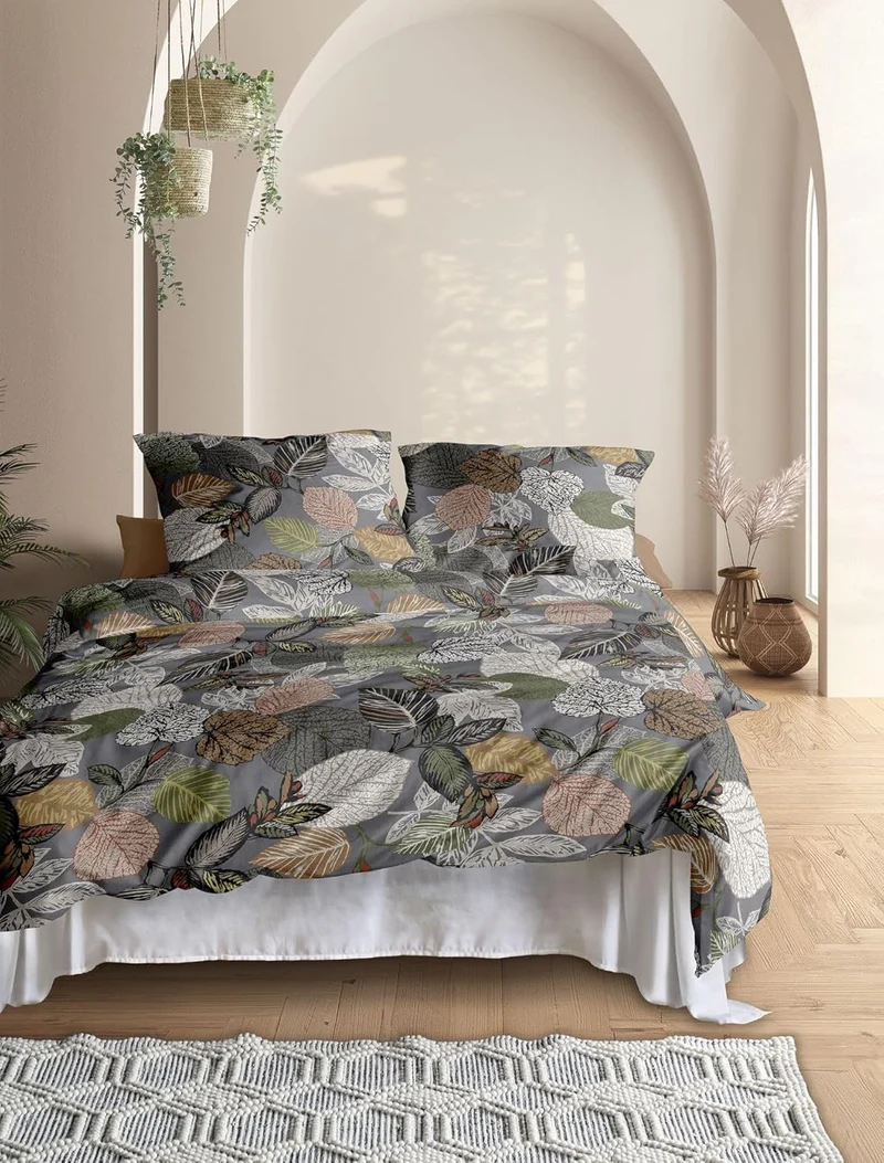 Irisette Mako-Satin Bettwäsche Wave Blätter 8561-11 -