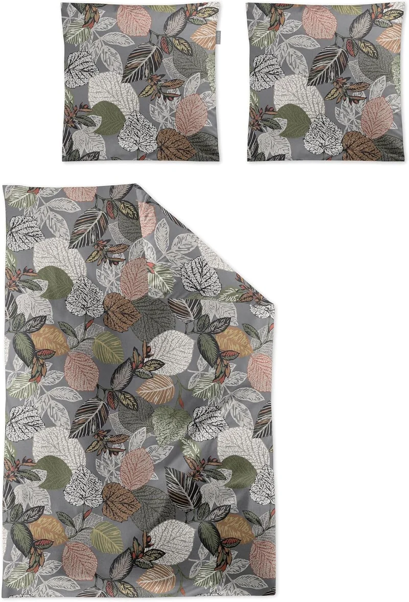 Irisette Mako-Satin Bettwäsche Wave Blätter 8561-11 -