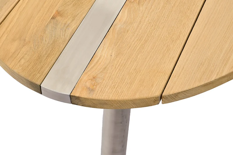 Zeo Living Gartentisch Arsenal 230 x 110cm Teak/Edelstahl