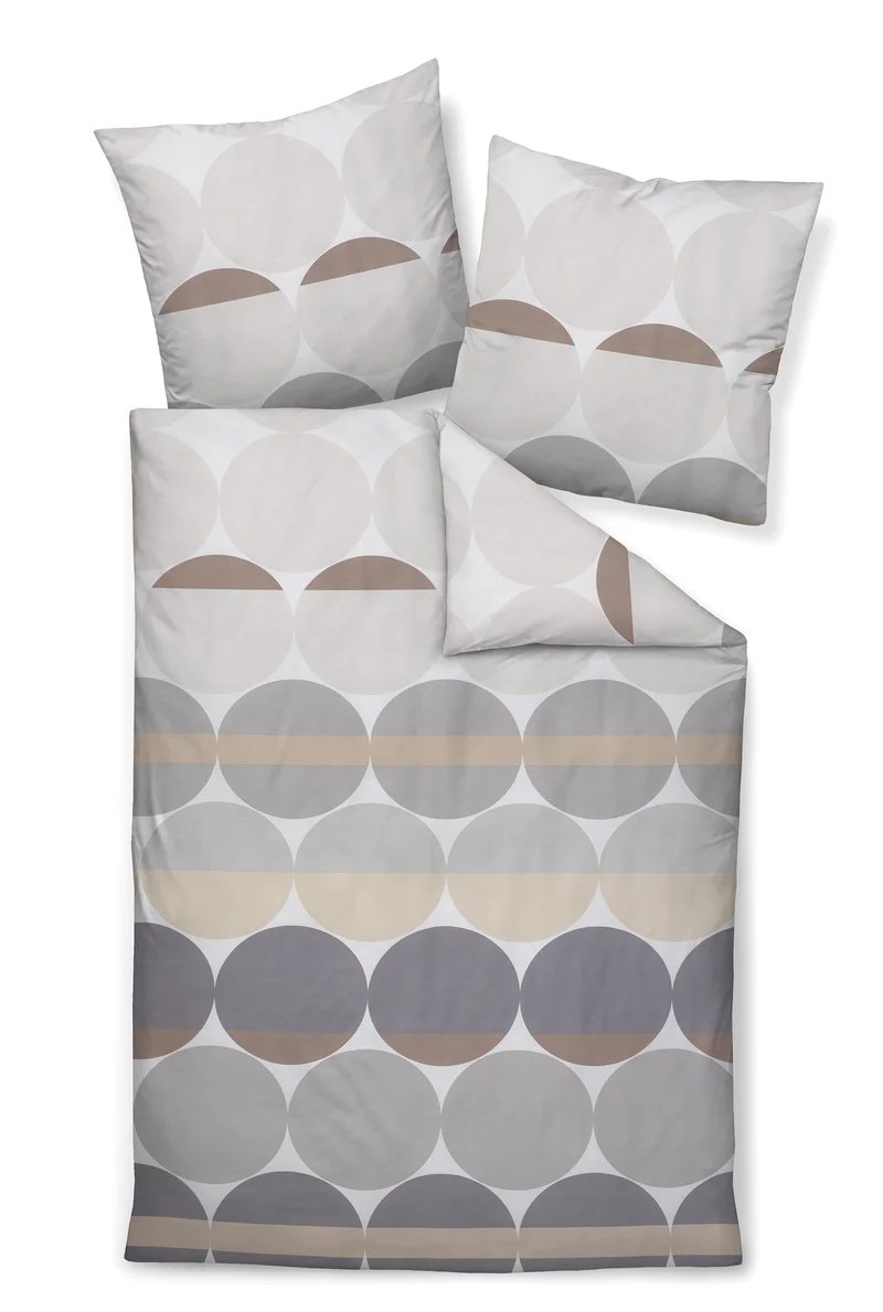 Janine Bettwäsche Mako-Satin J.D. 87104-08 grau-sand