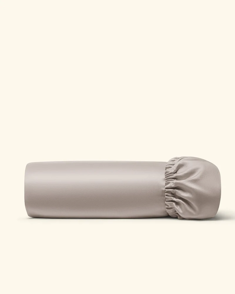 Ägyptische Baumwolle Mako Satin Spannbettlaken Taupe