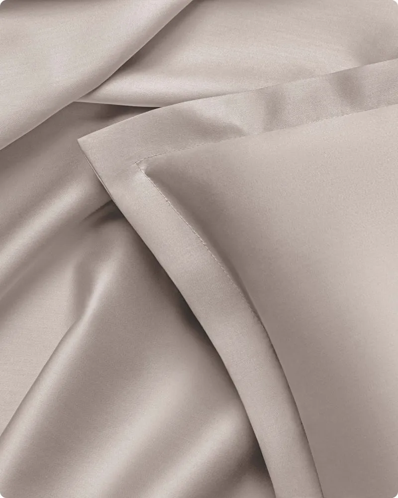 Ägyptische Baumwolle Mako Satin Spannbettlaken Taupe