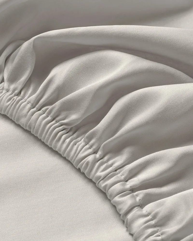 Ägyptische Baumwolle Mako Satin Spannbettlaken Beige