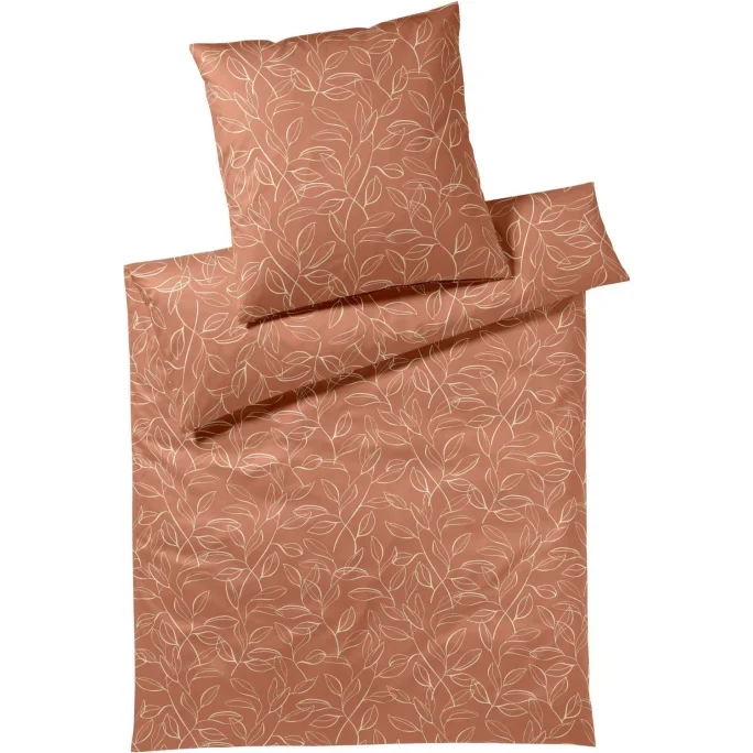 Elegante Mako-Satin Bettwäsche Floral Kupfer