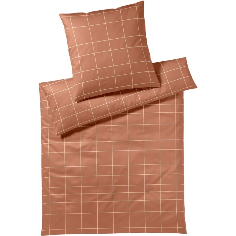 Elegante Mako-Satin Bettwäsche Cross Kupfer