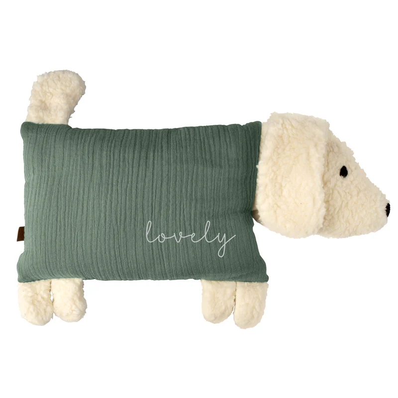 Kuschelhund - Altgrün mit Stick
