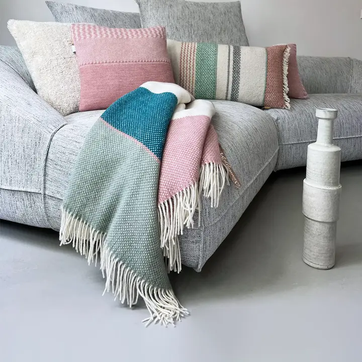 Wollplaid 140x200cm Festivity Gelb Pastell