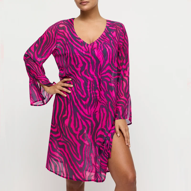 MALABO hot pink zebra Bademode Kaftan