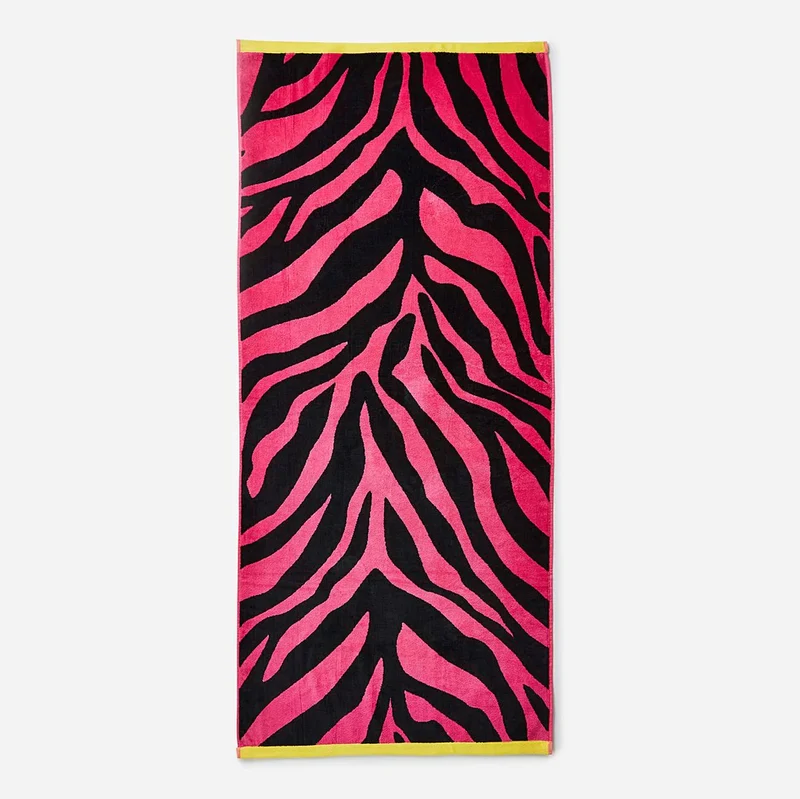 Zeo Living Strandtuch 100x180cm mit Zebra-Muster