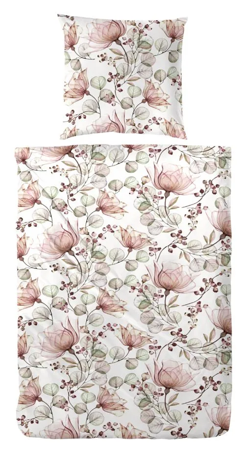 Zeo Living Bettwäsche Mako-Satin Blumen