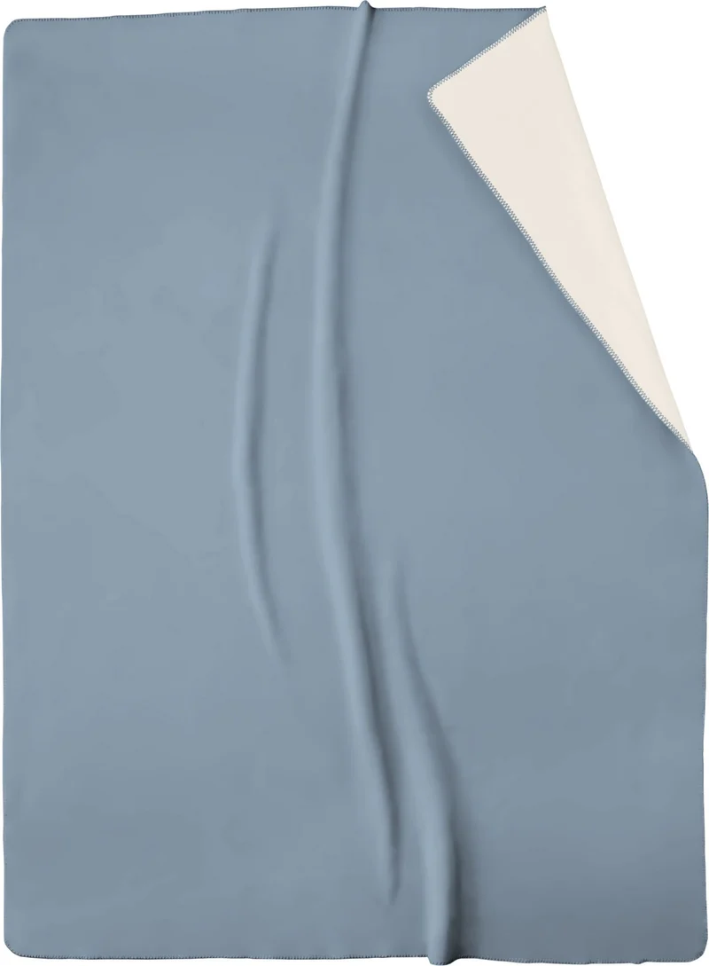 Biederlack Decke Duo Cotton 150x200cm blue-ecru