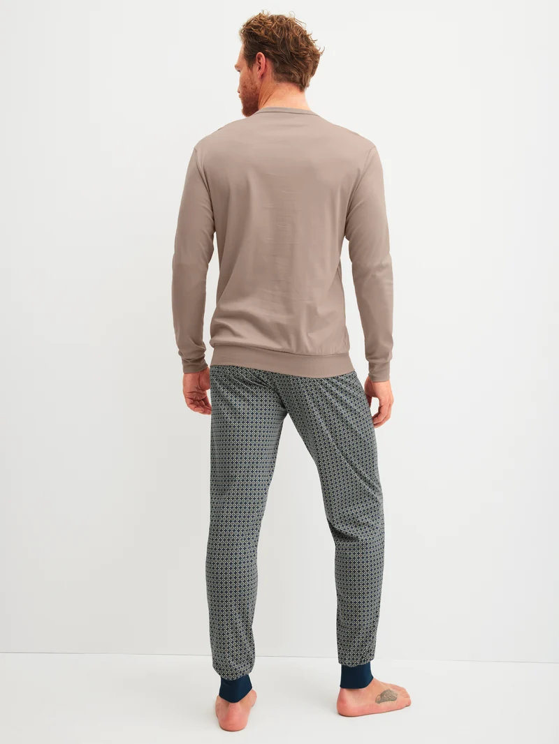 HERREN Pyjama mit Bündchen